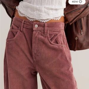 We The Free Good Luck mid rise cord barrel pant